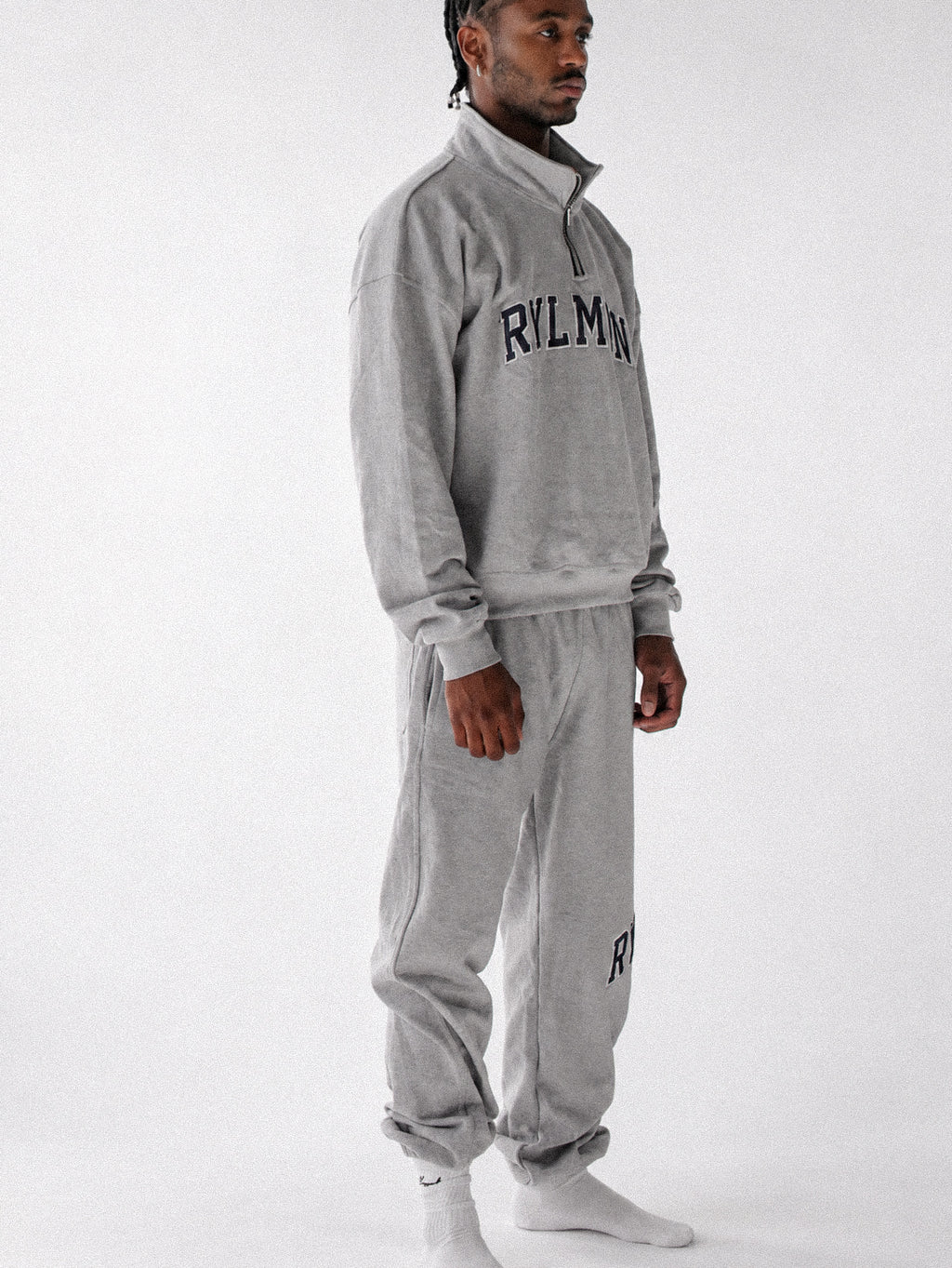 GREY QUARTER ZIP + SWEATS