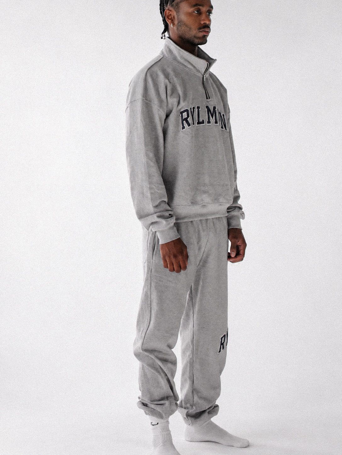 GREY QUARTER ZIP + SWEATS