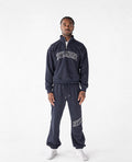 NAVY BLUE QUARTER ZIP + SWEATS
