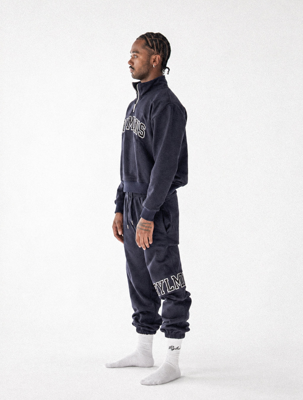 NAVY BLUE QUARTER ZIP + SWEATS
