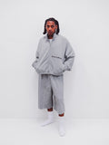 GREY ZIP JACKET + SHORTS
