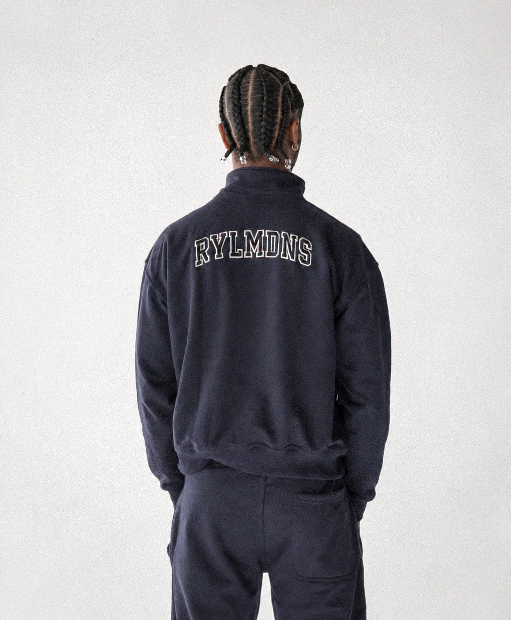NAVY BLUE QUARTER ZIP + SWEATS