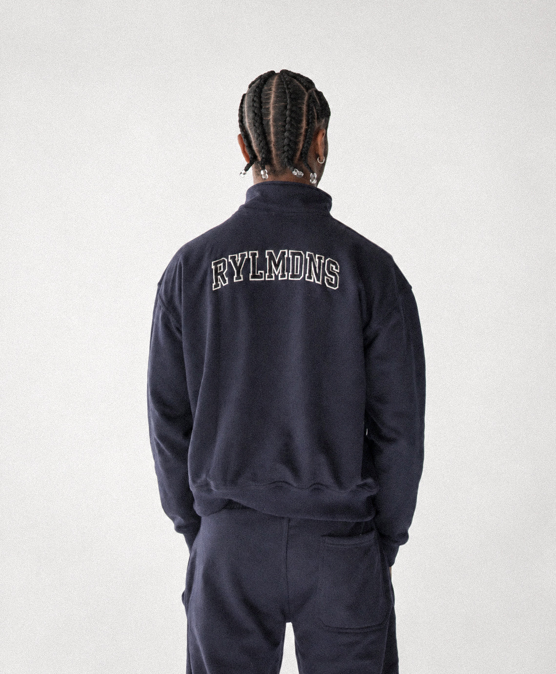 NAVY BLUE QUARTER ZIP + SWEATS