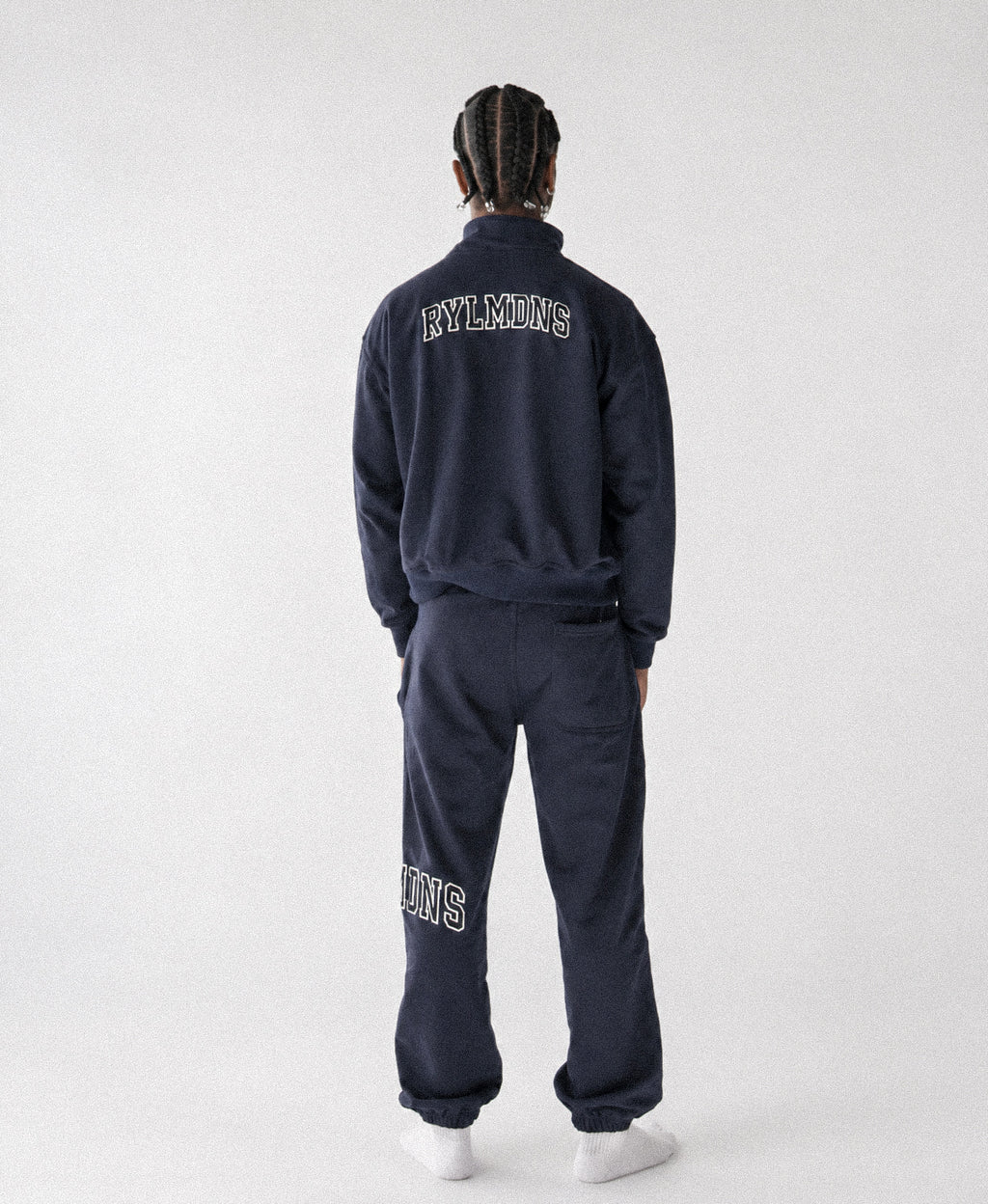 NAVY BLUE QUARTER ZIP + SWEATS