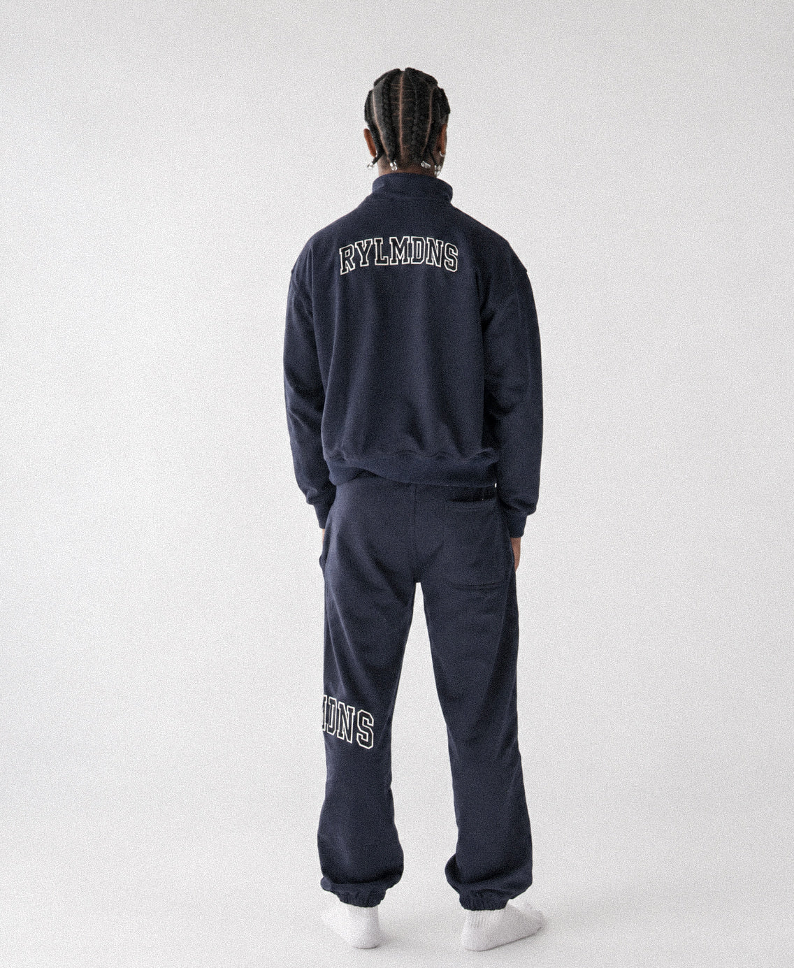 NAVY BLUE QUARTER ZIP + SWEATS