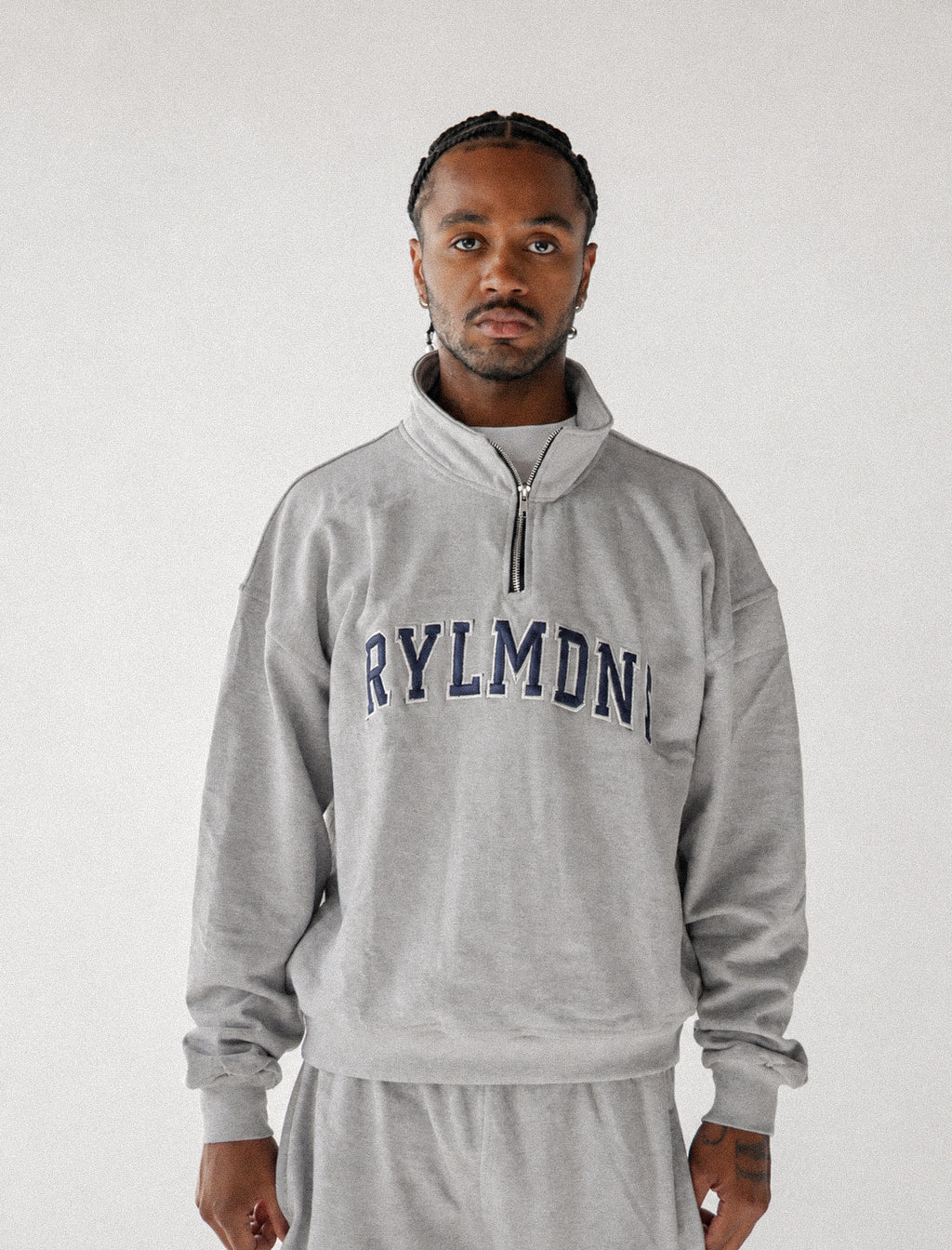 GREY QUARTER ZIP + SWEATS