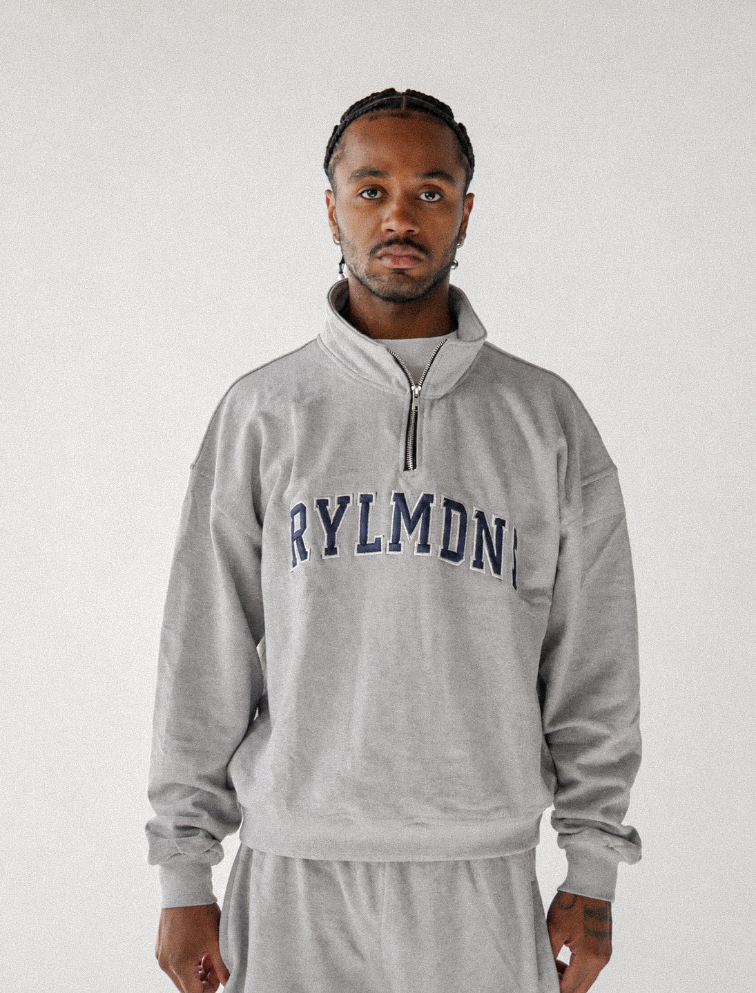 GREY QUARTER ZIP + SWEATS
